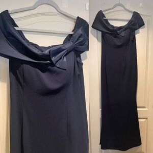 Navy long evening gown.